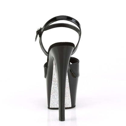 Pleaser Damen Sandalen SKY-309crs BLK / BLK-SLV AB RSTN
