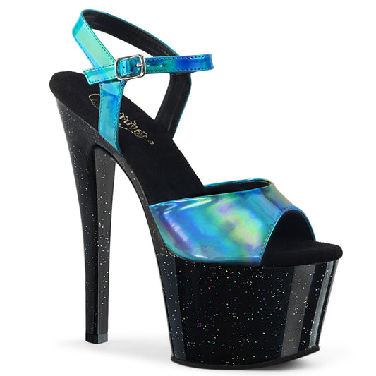 Pleaser Damen Sandalen SKY-309HG Türkishologramm / BLK