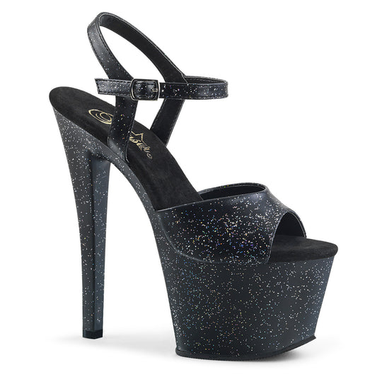 Pleaser Womens Sandals SKY-309MMG Blk Faux Leather/Blk Matte