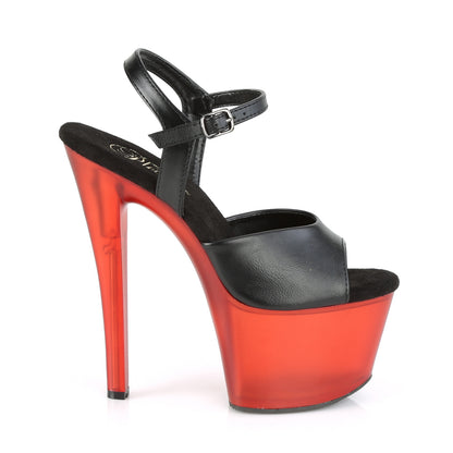 Pleaser Damen Sandalen SKY-309T BLK FAUX Leder / Mattiertes Rot