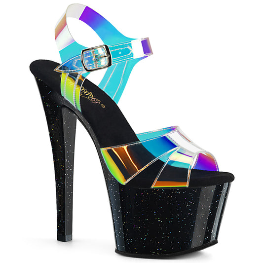 Pleaser Damen Sandalen SKY-320mmr Magic Mirror TPU / BLK