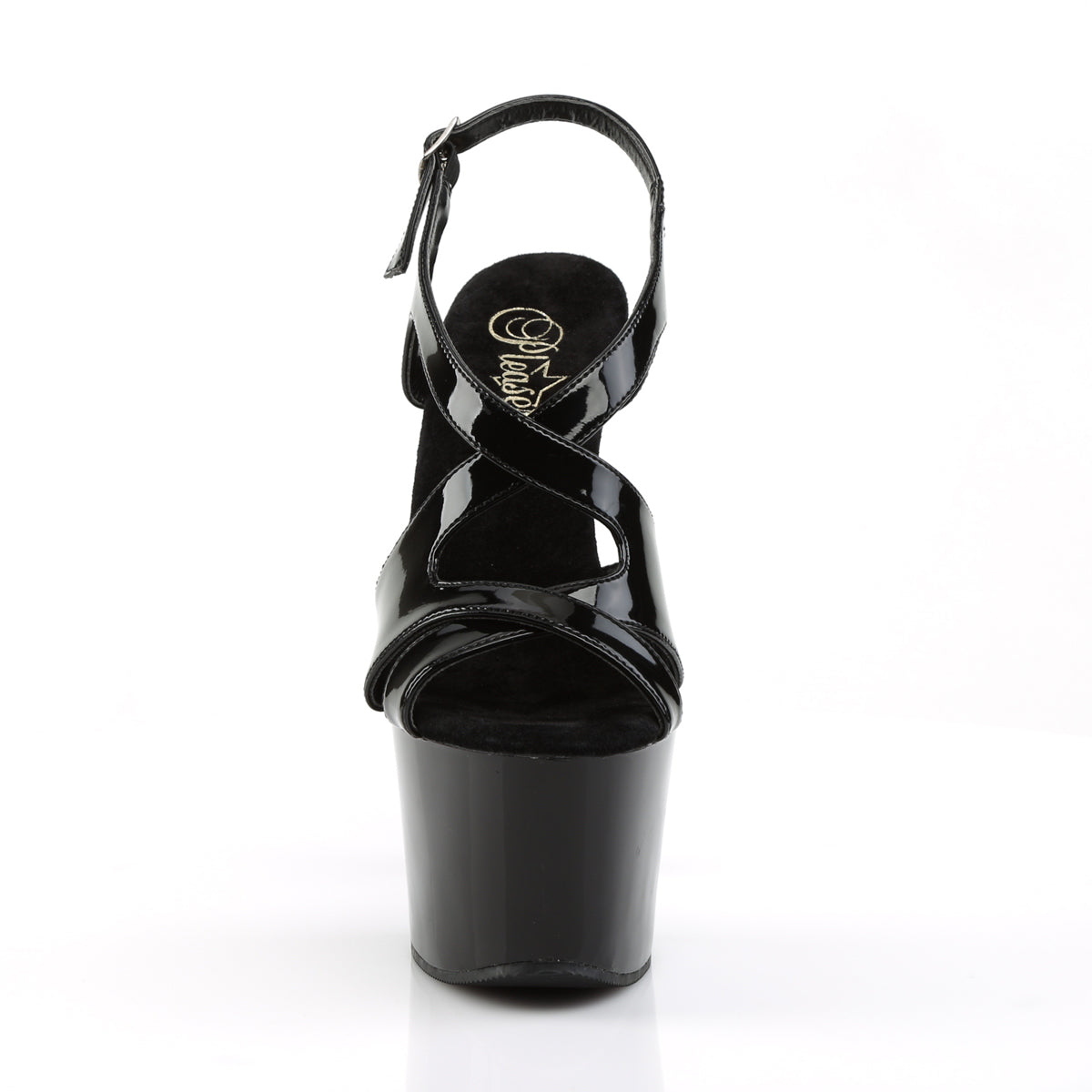 Pleaser Womens Sandals SKY-330 Blk Pat/Blk