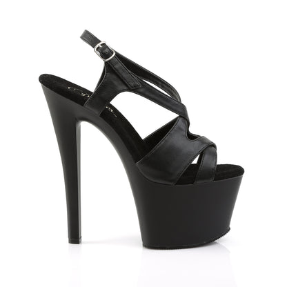 Pleaser Womens Sandals SKY-330 Blk Faux Leather/Blk Matte