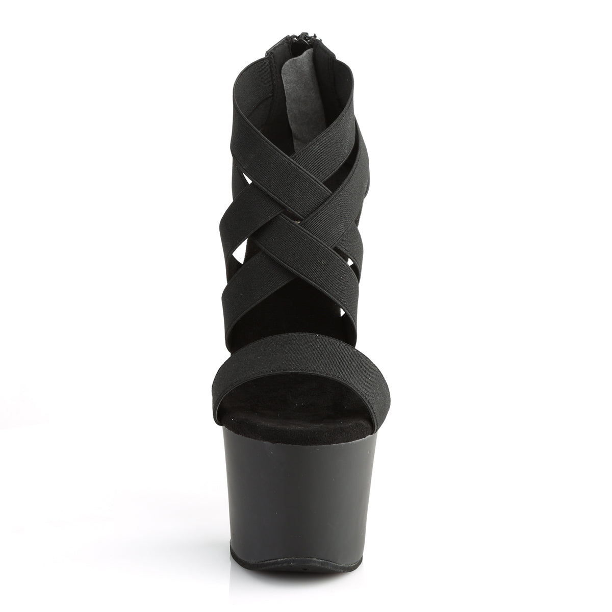 Pleaser Damen Sandalen SKY-369 BLK elastisches Band / BLK Matte