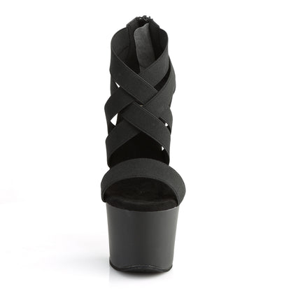 Pleaser Damen Sandalen SKY-369 BLK elastisches Band / BLK Matte