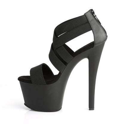 Pleaser Damen Sandalen SKY-369 BLK elastisches Band / BLK Matte