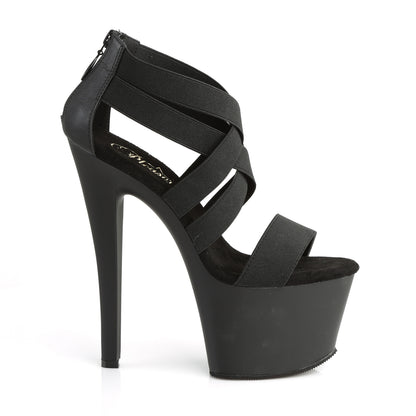 Pleaser Damen Sandalen SKY-369 BLK elastisches Band / BLK Matte