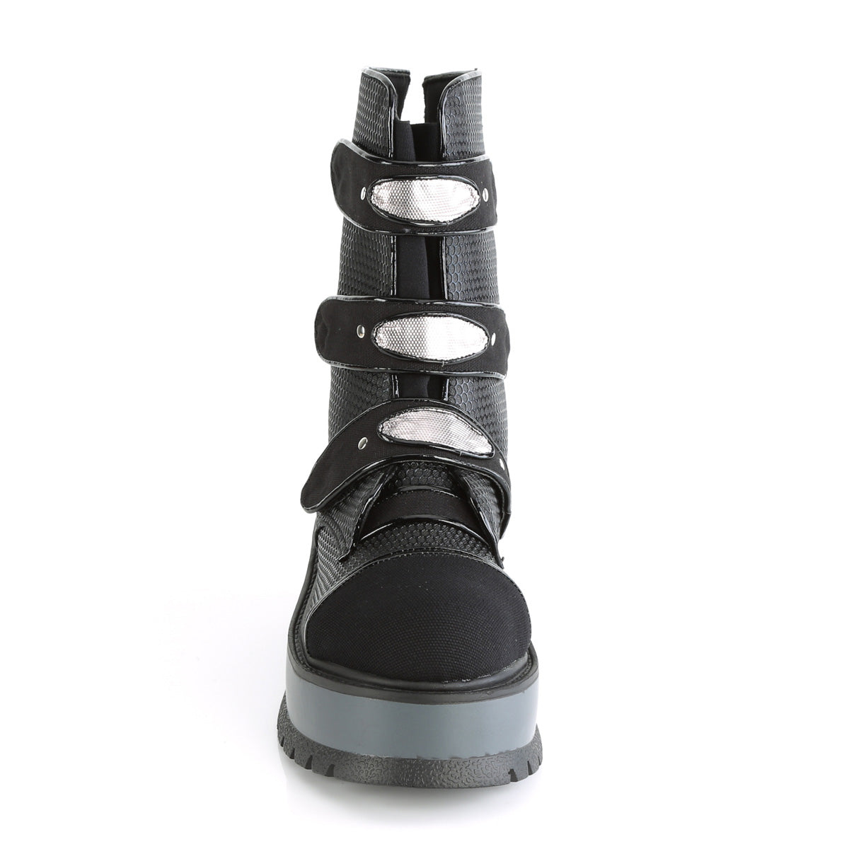 DemoniaCult Frauenstiefel SLACKER-101 BLK Vegan Leder-Canvas