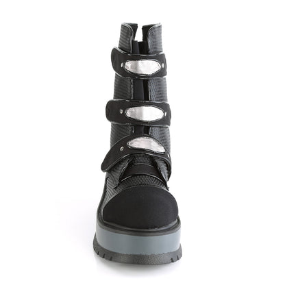 DemoniaCult Frauenstiefel SLACKER-101 BLK Vegan Leder-Canvas