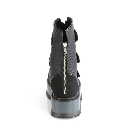 DemoniaCult Frauenstiefel SLACKER-101 BLK Vegan Leder-Canvas