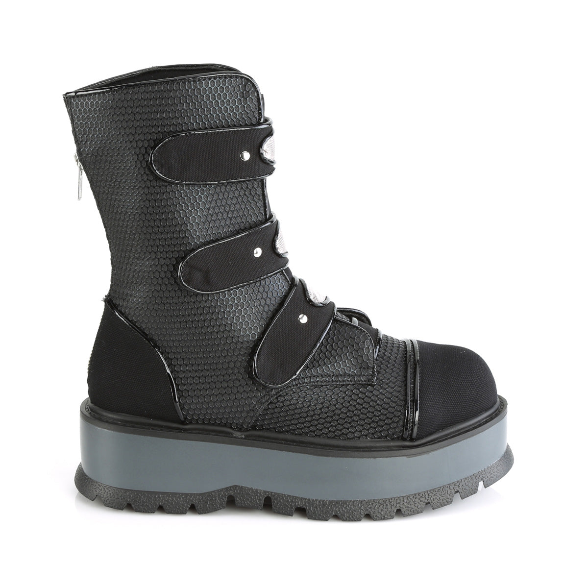 DemoniaCult Frauenstiefel SLACKER-101 BLK Vegan Leder-Canvas