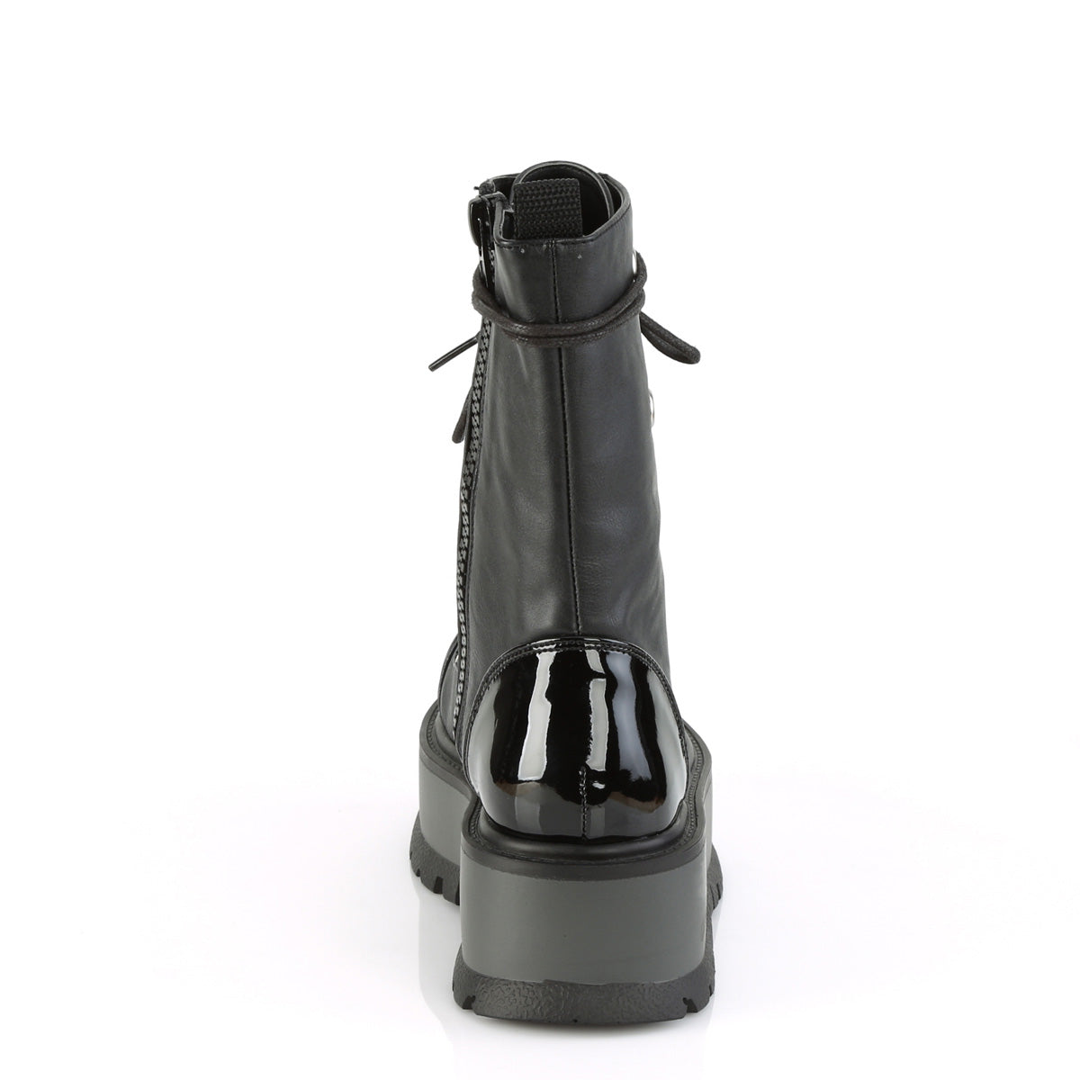 DemoniaCult Damenknöchelstiefel SLACKER-150 BLK Vegan Lederpat
