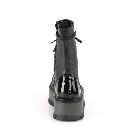 DemoniaCult Damenknöchelstiefel SLACKER-150 BLK Vegan Lederpat