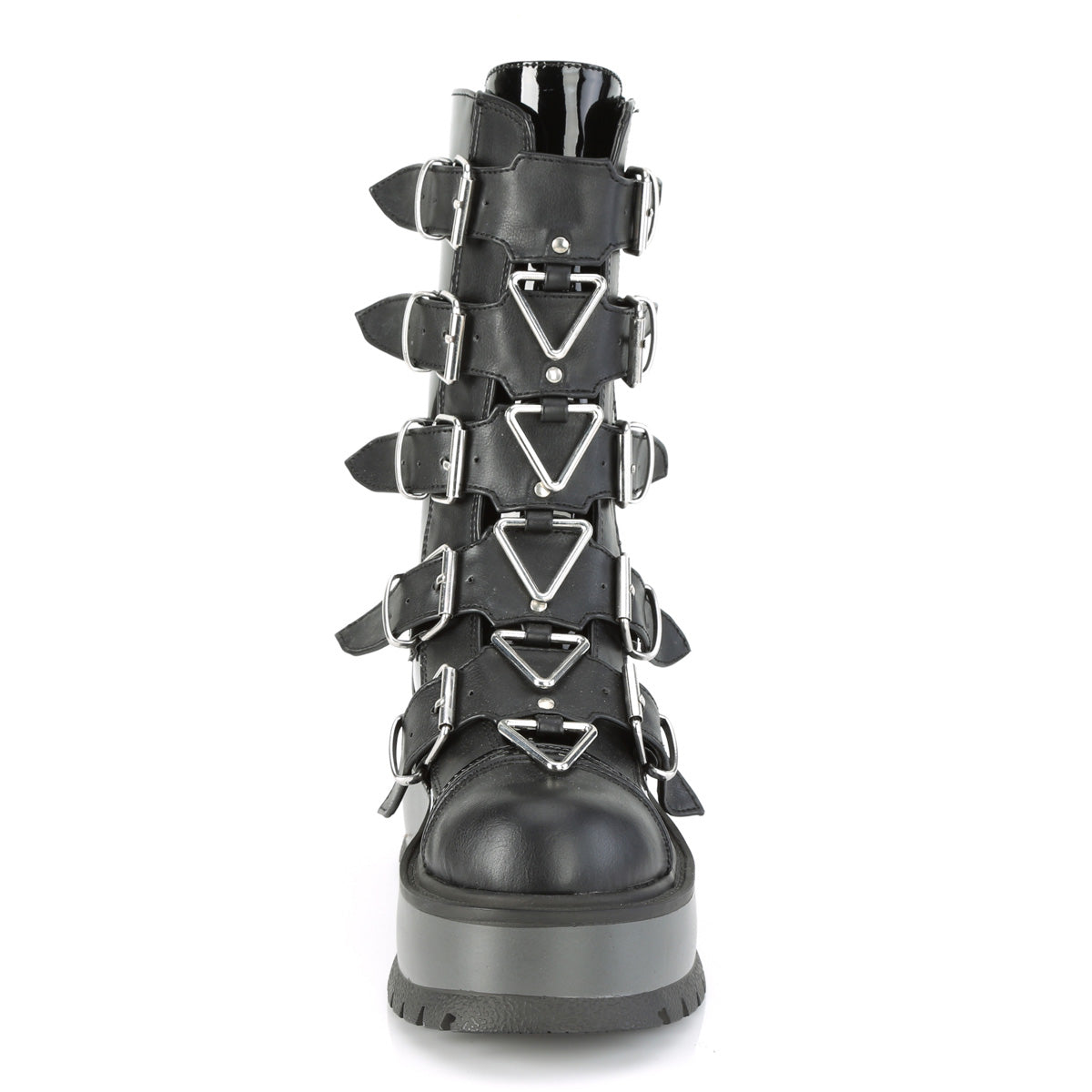 DemoniaCult Frauenstiefel SLACKER-160 BLK Pat-Vegan Leder