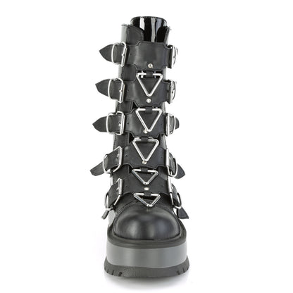 DemoniaCult Frauenstiefel SLACKER-160 BLK Pat-Vegan Leder