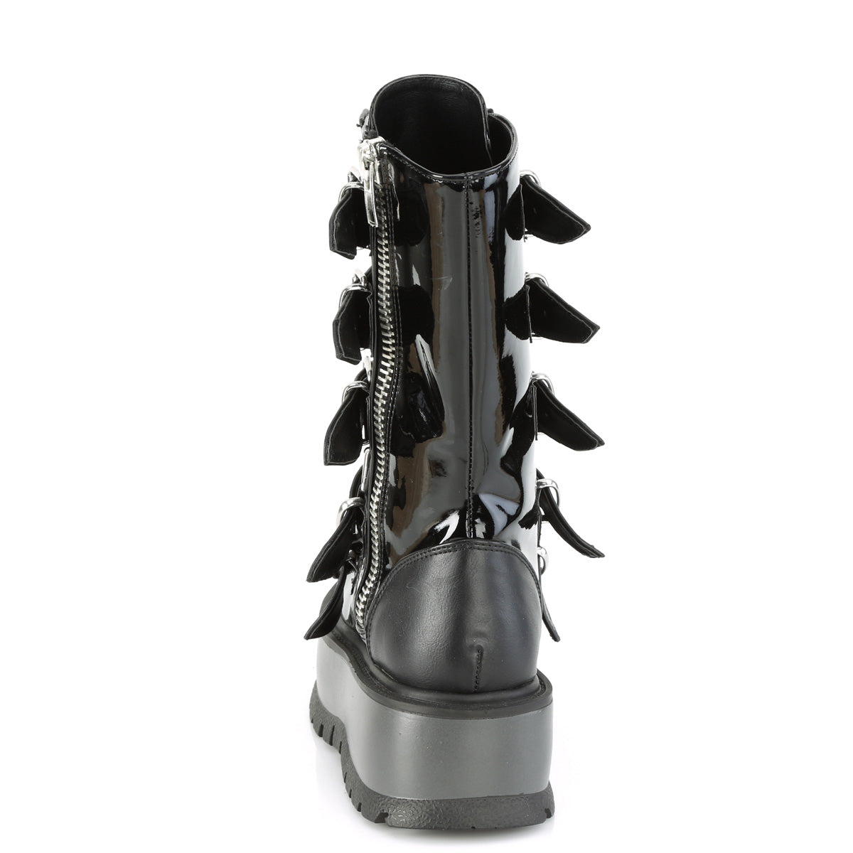 DemoniaCult Frauenstiefel SLACKER-160 BLK Pat-Vegan Leder
