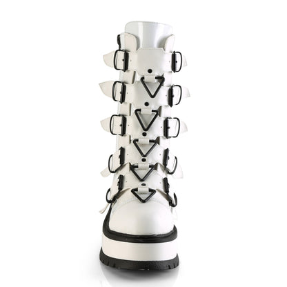 DemoniaCult  Stiefel SLACKER-160 WHT Pat