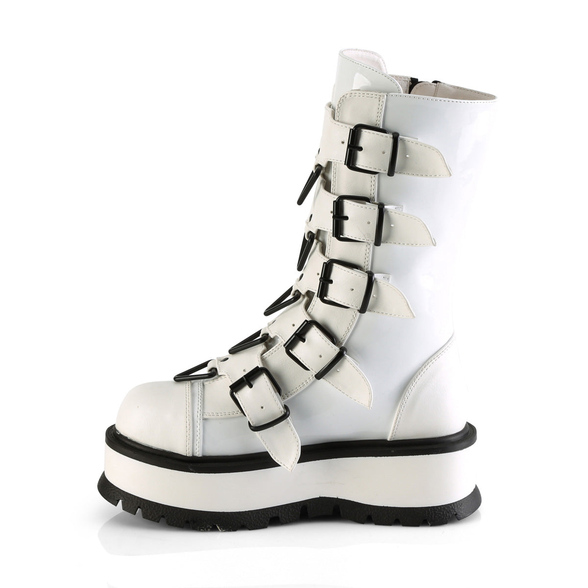 DemoniaCult  Stiefel SLACKER-160 WHT Pat