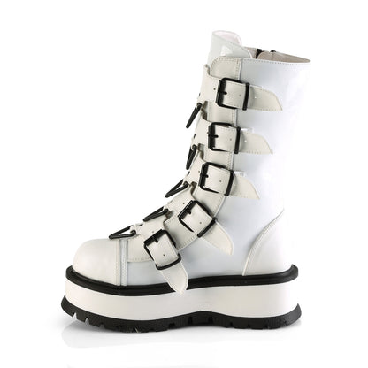 DemoniaCult  Stiefel SLACKER-160 WHT Pat