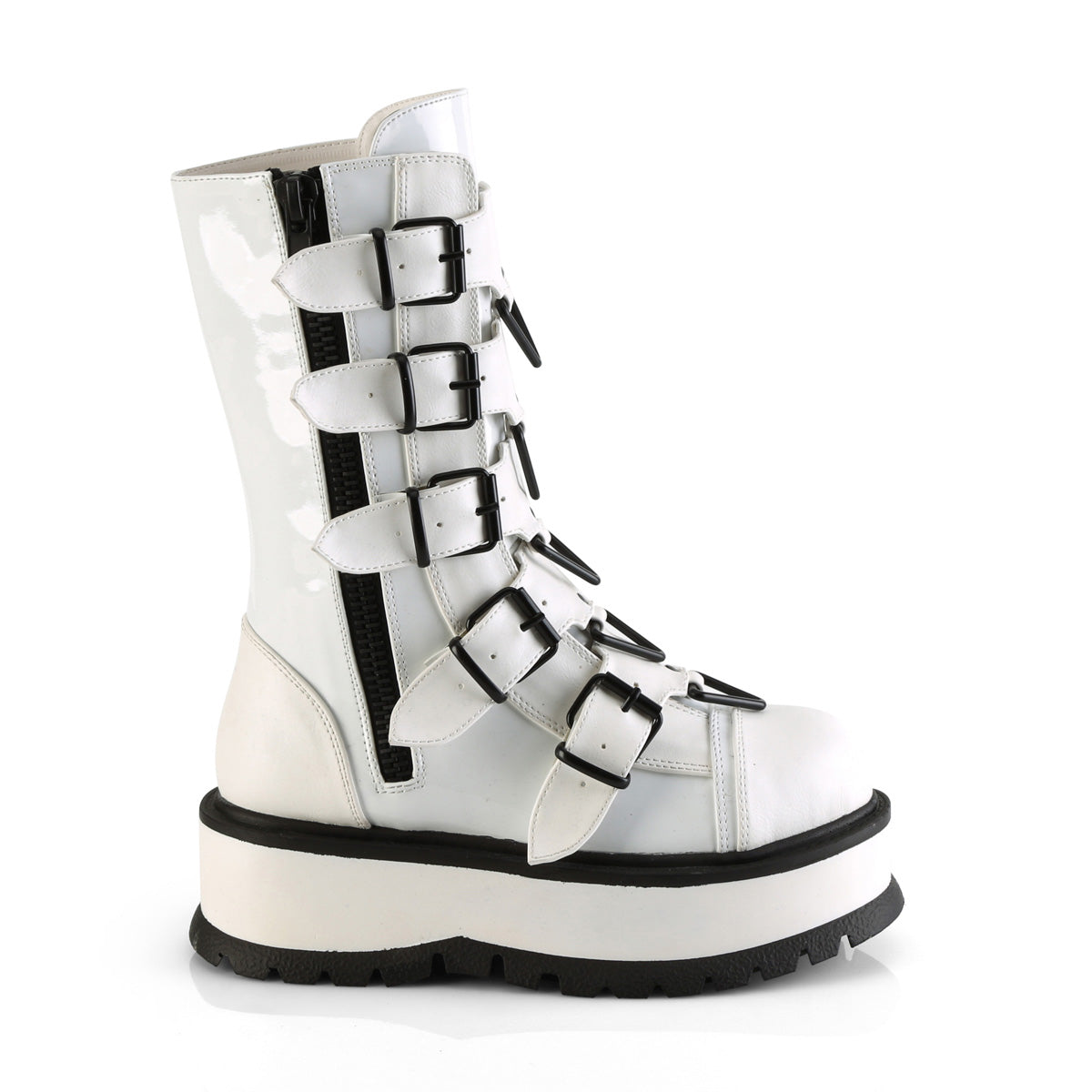 DemoniaCult  Stiefel SLACKER-160 WHT Pat