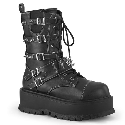 DemoniaCult Frauenstiefel SLACKER-165 BLK Vegan Leder
