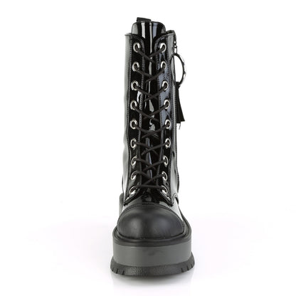 DemoniaCult Frauenstiefel SLACKER-220 BLK Pat-Vegan Leder