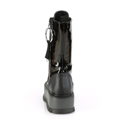 DemoniaCult Frauenstiefel SLACKER-220 BLK Pat-Vegan Leder