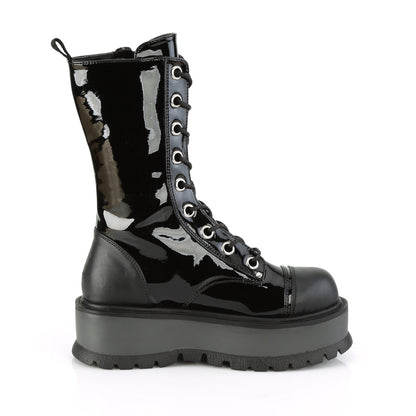 DemoniaCult Frauenstiefel SLACKER-220 BLK Pat-Vegan Leder