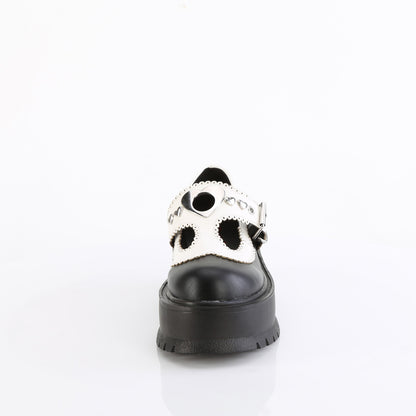 DemoniaCult   SLACKER-23 BLK-Wht Vegan Leder
