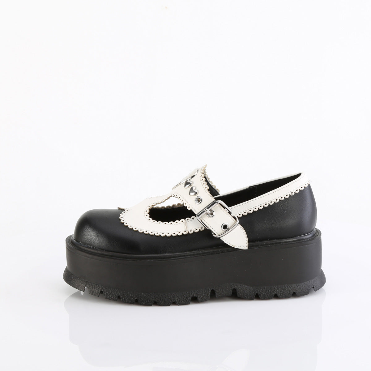 DemoniaCult   SLACKER-23 BLK-Wht Vegan Leder
