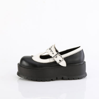DemoniaCult   SLACKER-23 BLK-Wht Vegan Leder