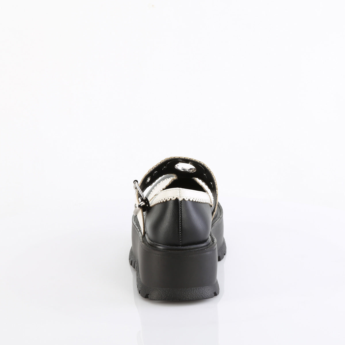 DemoniaCult   SLACKER-23 BLK-Wht Vegan Leder