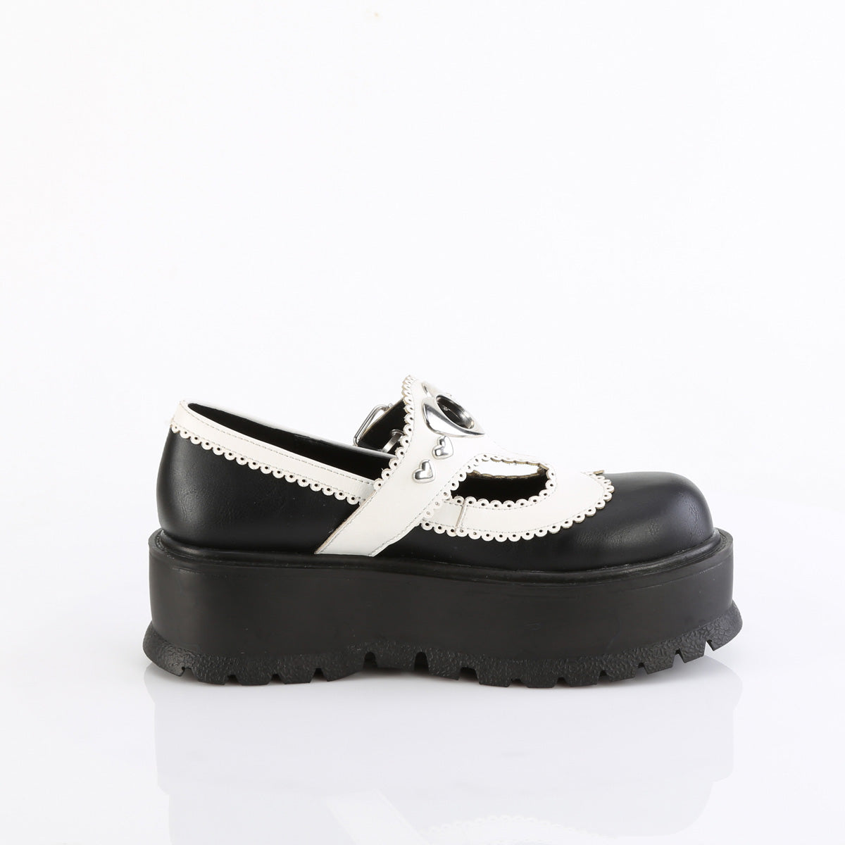 DemoniaCult   SLACKER-23 BLK-Wht Vegan Leder