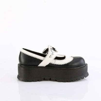 DemoniaCult   SLACKER-23 BLK-Wht Vegan Leder