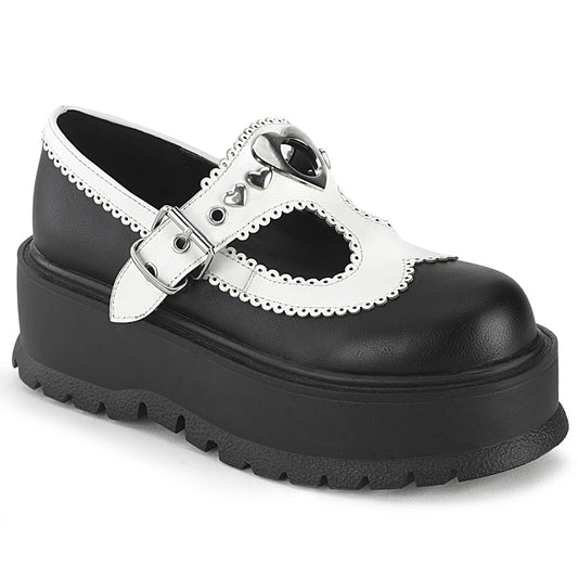 DemoniaCult   SLACKER-23 BLK-Wht Vegan Leder