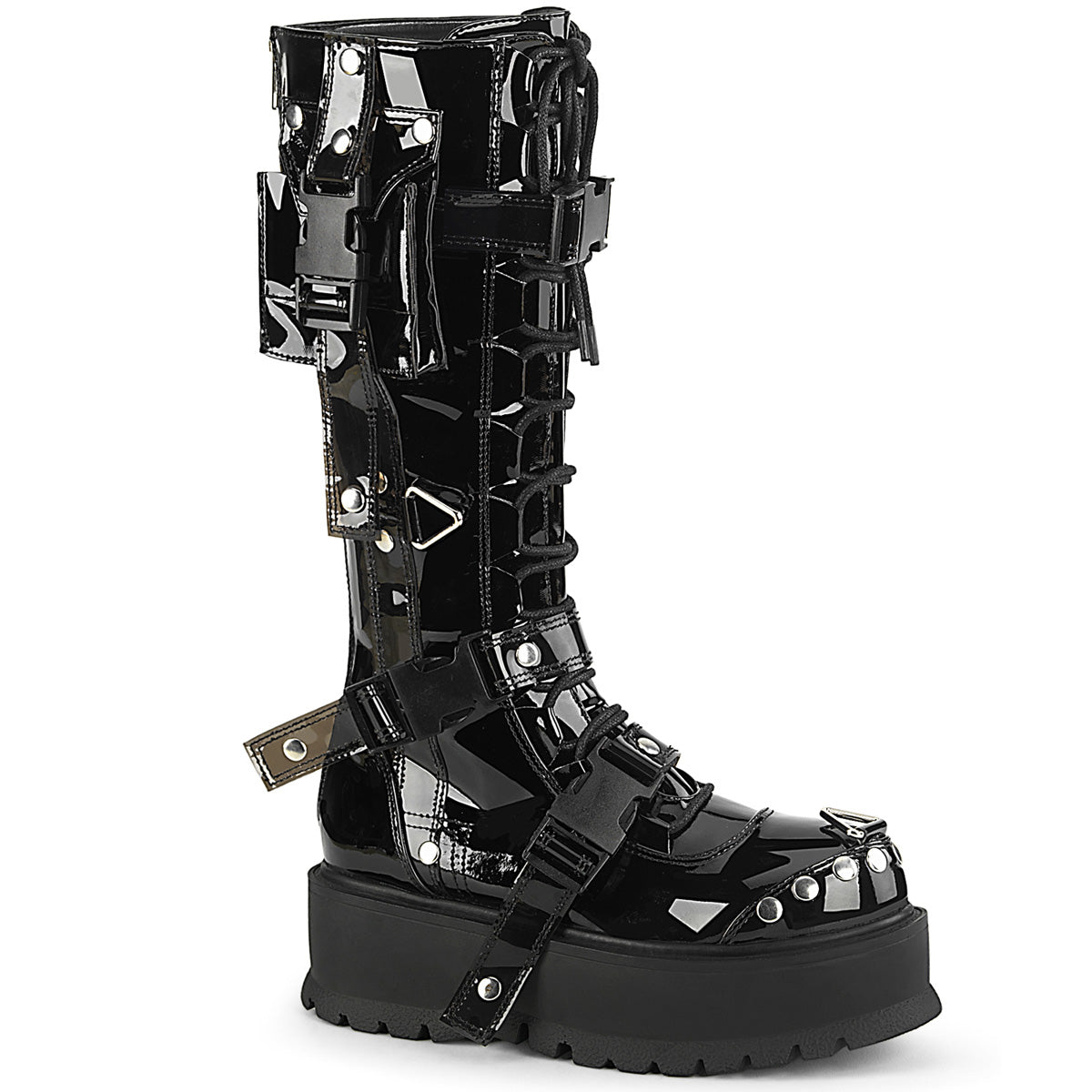 DemoniaCult Frauenstiefel SLACKER-260 Blk Pat