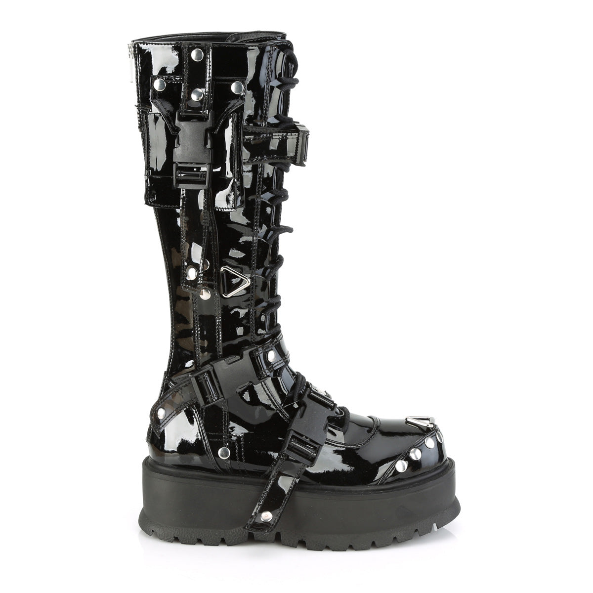 DemoniaCult Frauenstiefel SLACKER-260 Blk Pat