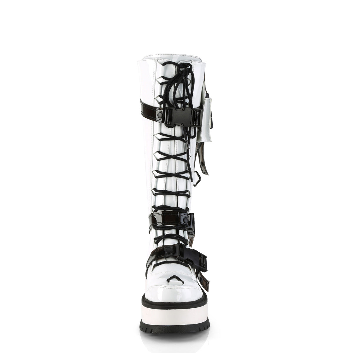 DemoniaCult Frauenstiefel SLACKER-260 WHT Pat