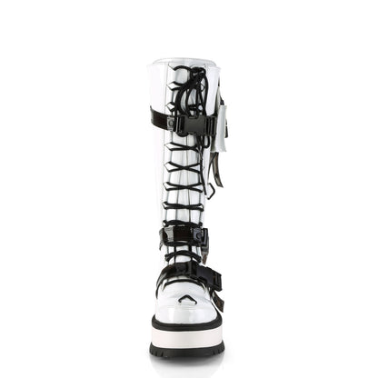 DemoniaCult Frauenstiefel SLACKER-260 WHT Pat