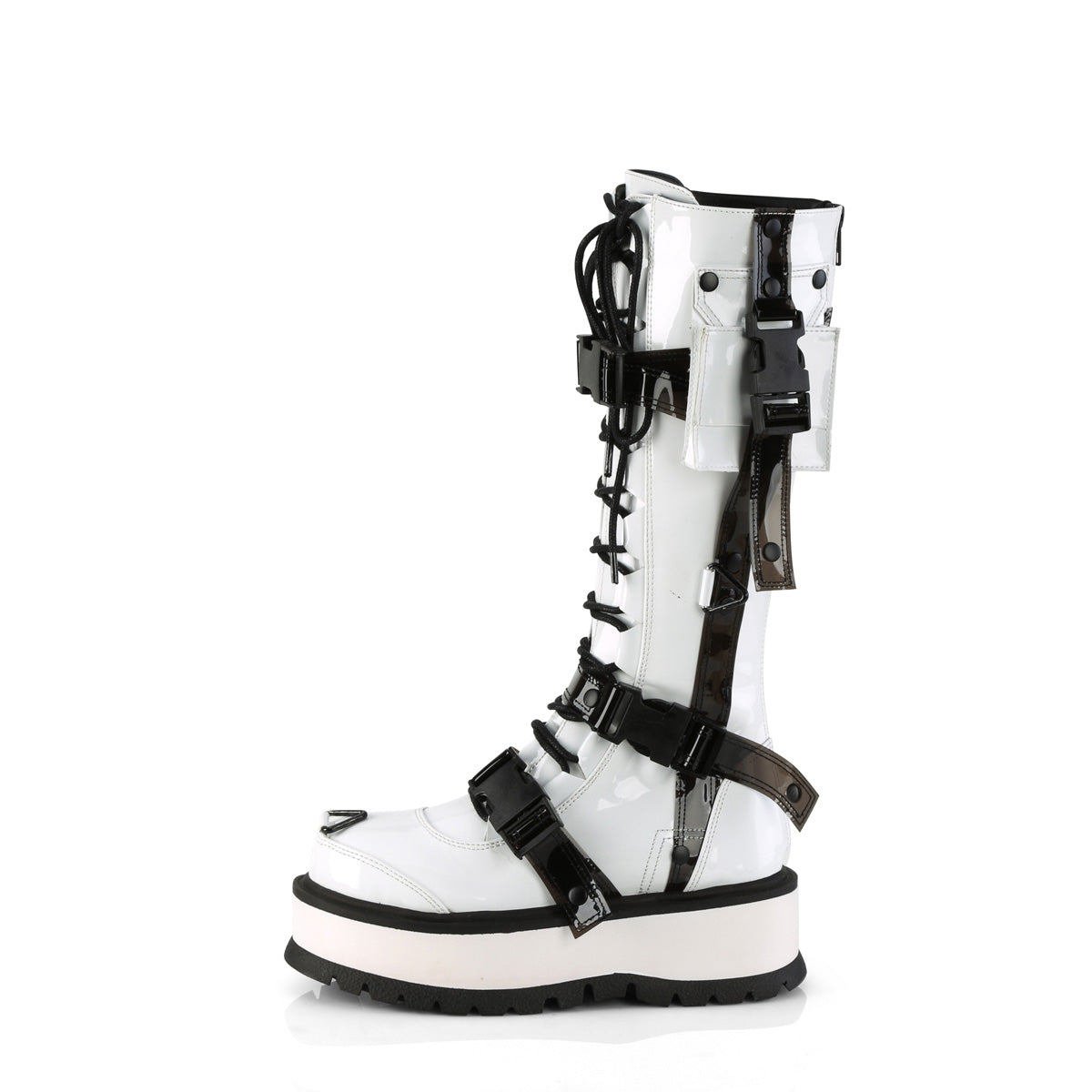 DemoniaCult Frauenstiefel SLACKER-260 WHT Pat