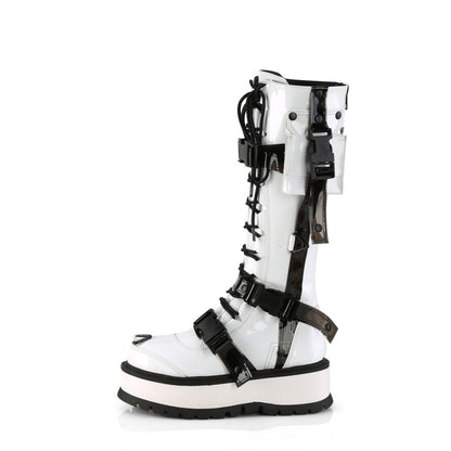 DemoniaCult Frauenstiefel SLACKER-260 WHT Pat