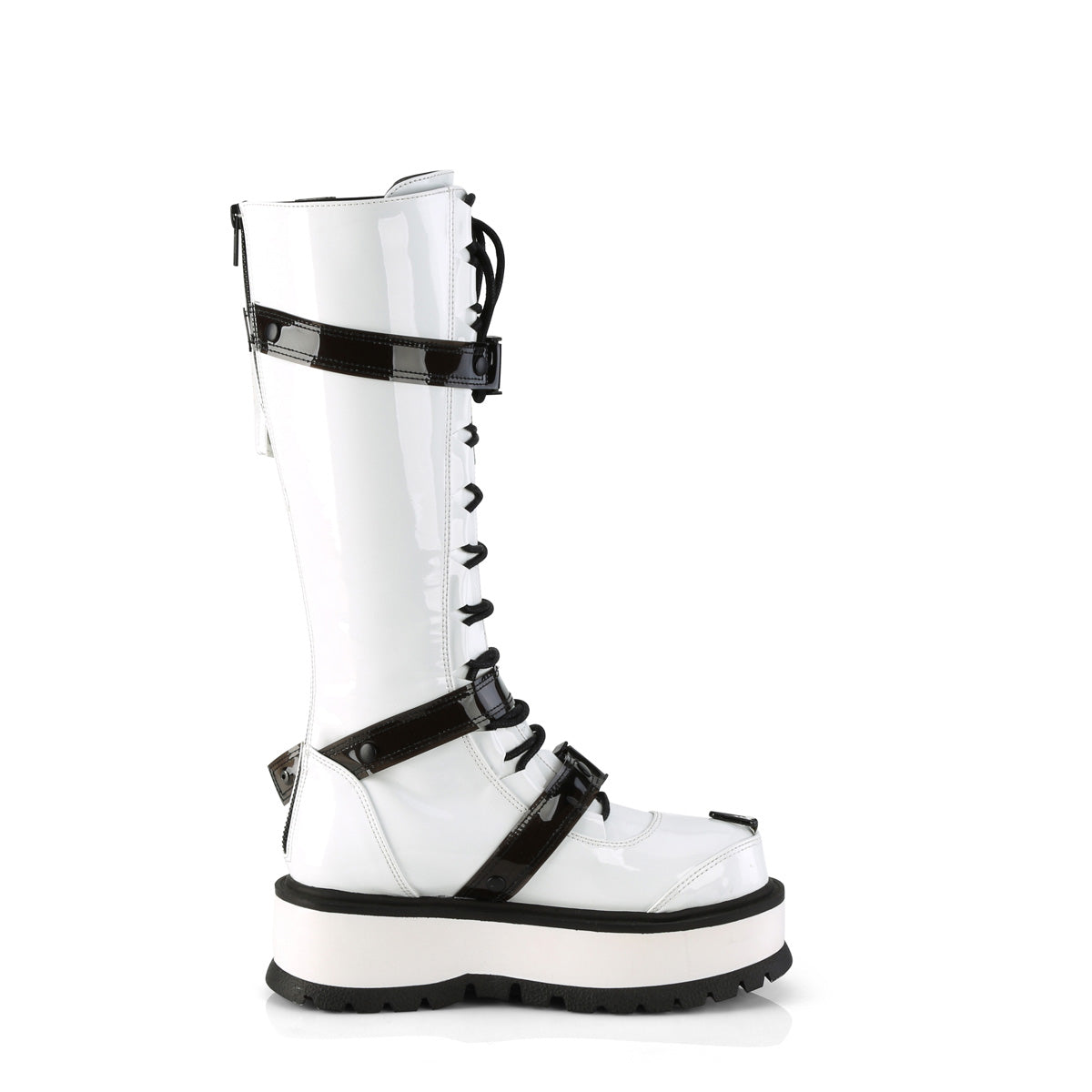 DemoniaCult Frauenstiefel SLACKER-260 WHT Pat