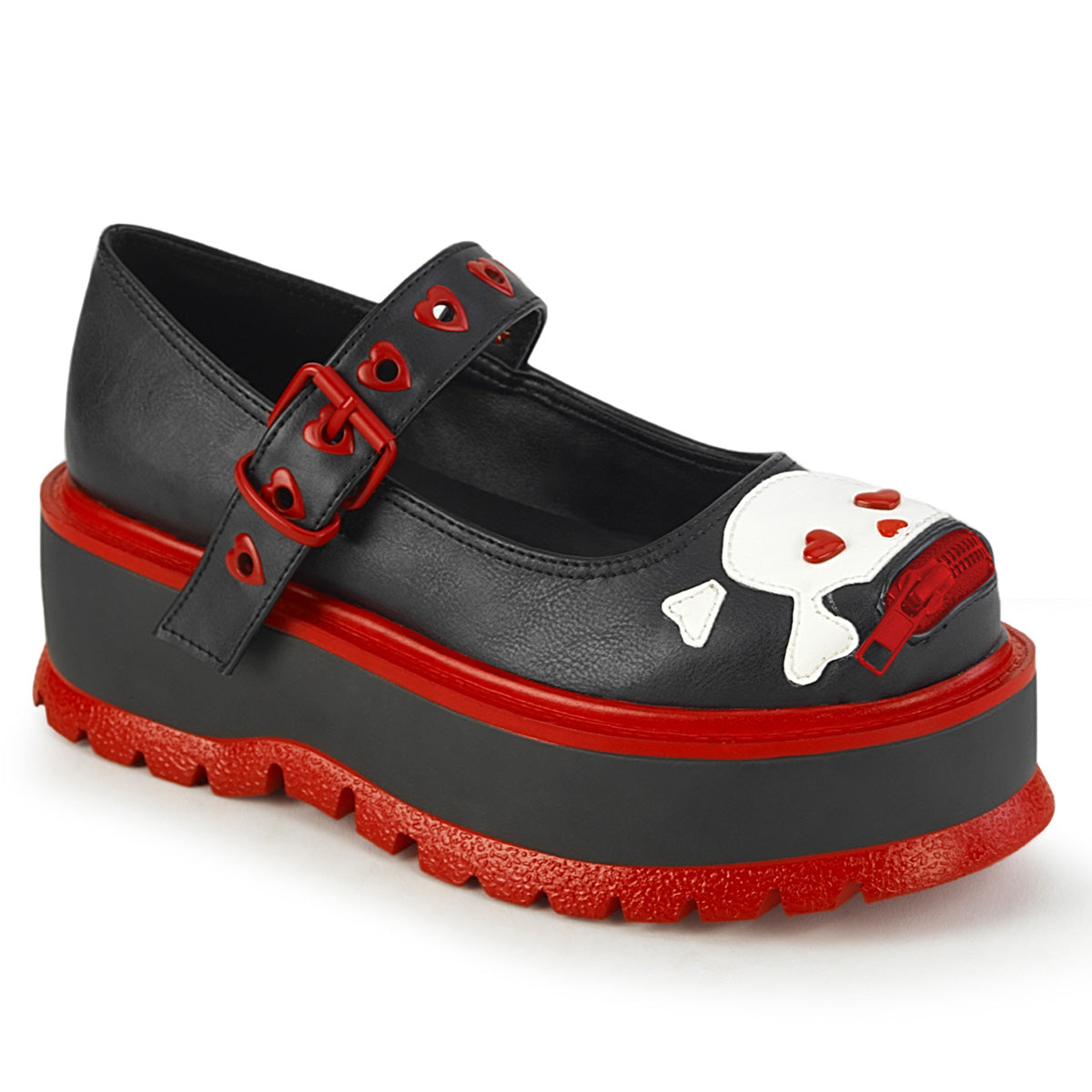 DemoniaCult  Pumps SLACKER-27 BLK Vegan Leder