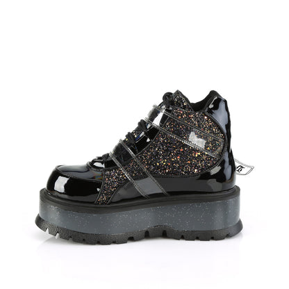 DemoniaCult  Stiefeletten SLACKER-50 BLK Patent-Blk Multi Glitter