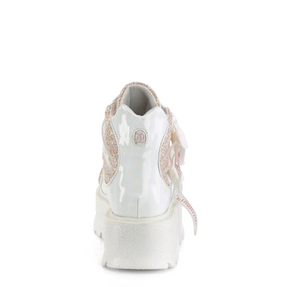 DemoniaCult  Stiefeletten SLACKER-50 WHT Holographic Pat-B. Pink Multi Glitter