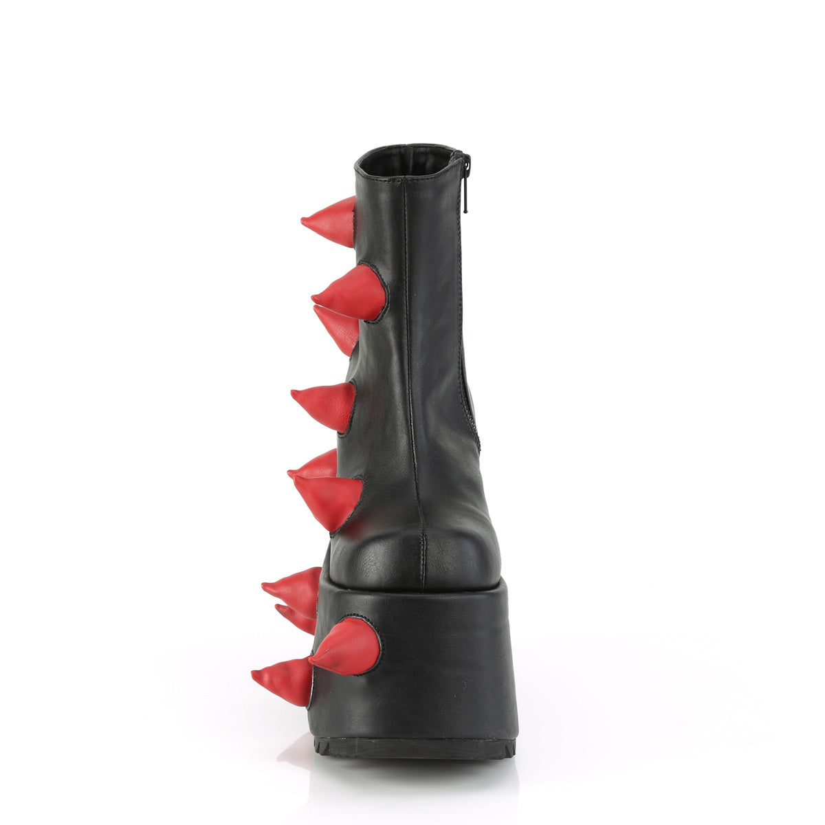 DemoniaCult  Stiefeletten SLAY-77 BLK-rotes veganes Leder