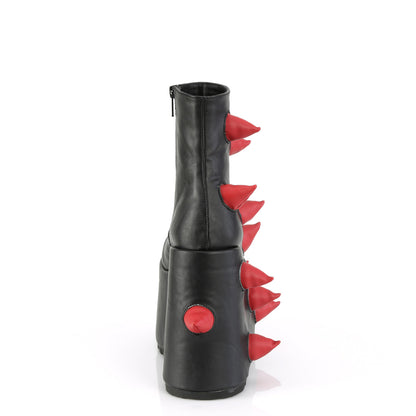 DemoniaCult  Stiefeletten SLAY-77 BLK-rotes veganes Leder