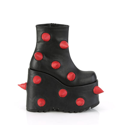 DemoniaCult  Stiefeletten SLAY-77 BLK-rotes veganes Leder