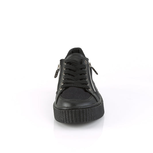 DemoniaCult Herren  SNEEKER-105 BLK Canvas-BLK PU