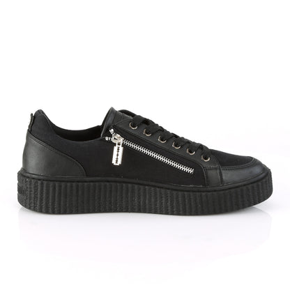 DemoniaCult Herren  SNEEKER-105 BLK Canvas-BLK PU